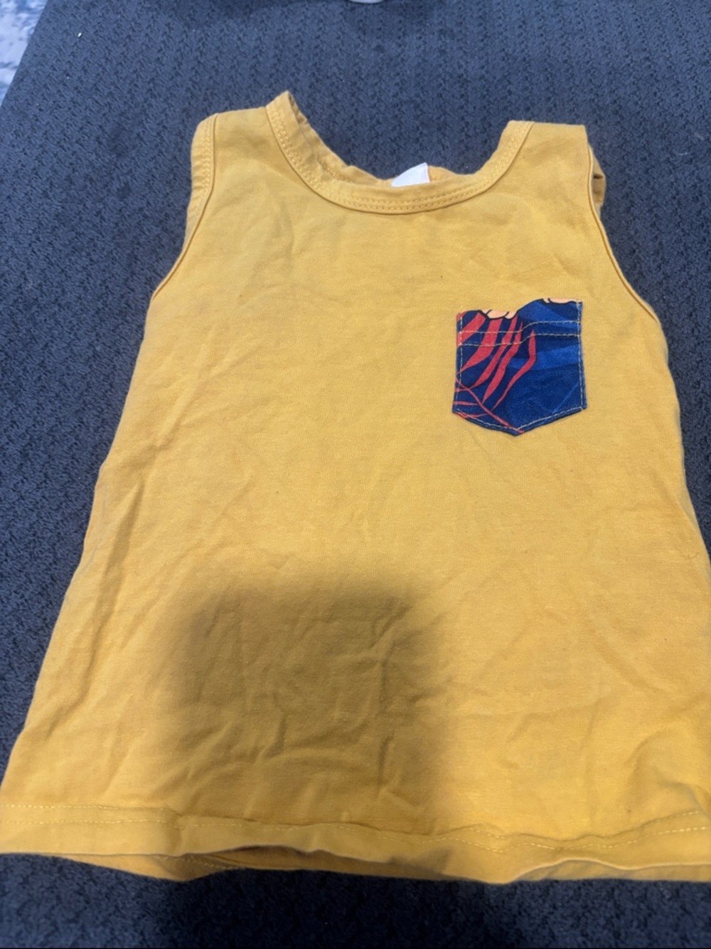 🟢10/$10 - Kids Yellow Tank Top with Contrast Pocket
